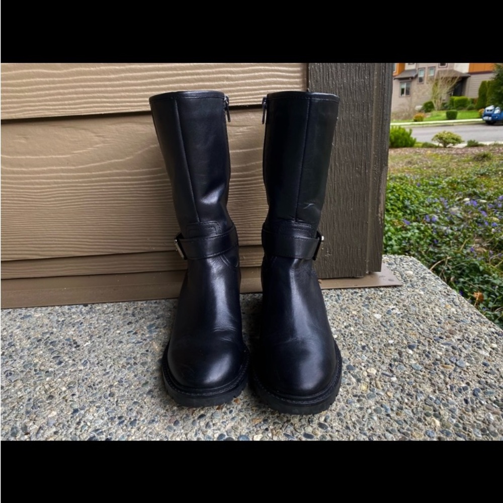 Coach Genie Mid-Shaft Leather Moto Boots - Picture 4 of 7